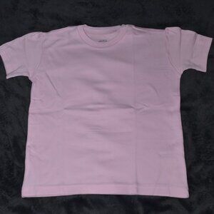 100% Organic Cotton Kids T Shirt Plain Pink Short Sleeve Sized for 6 Years